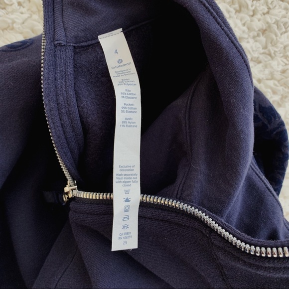 Lululemon Navy Scooba Pullover Velvet Detail 4 - Picture 5 of 7